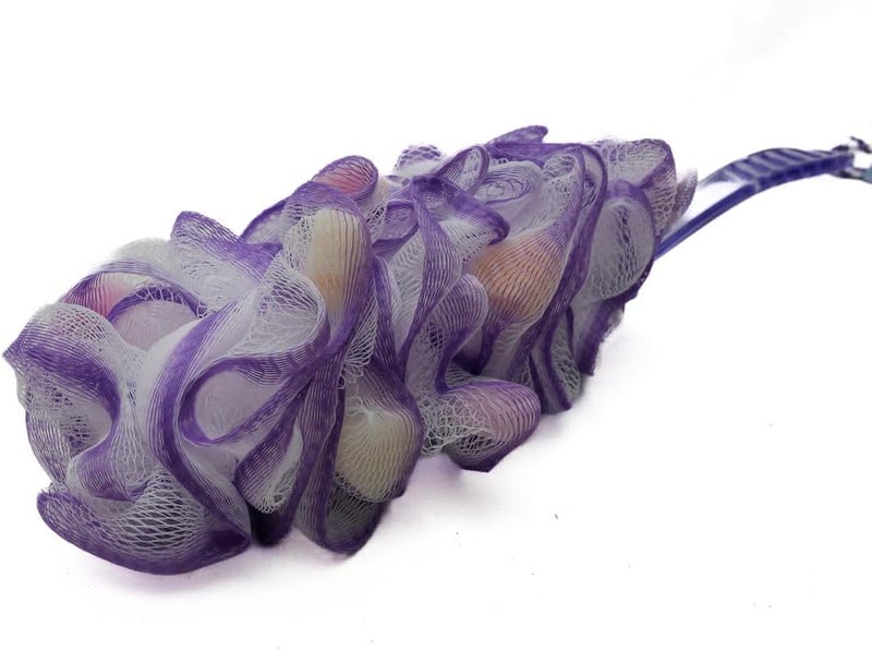 Daiso Body Washer With Handle, Hearts Purple - Image 2